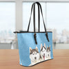 Huskies Large Leather Tote Bag