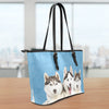 Huskies Small Leather Tote Bag